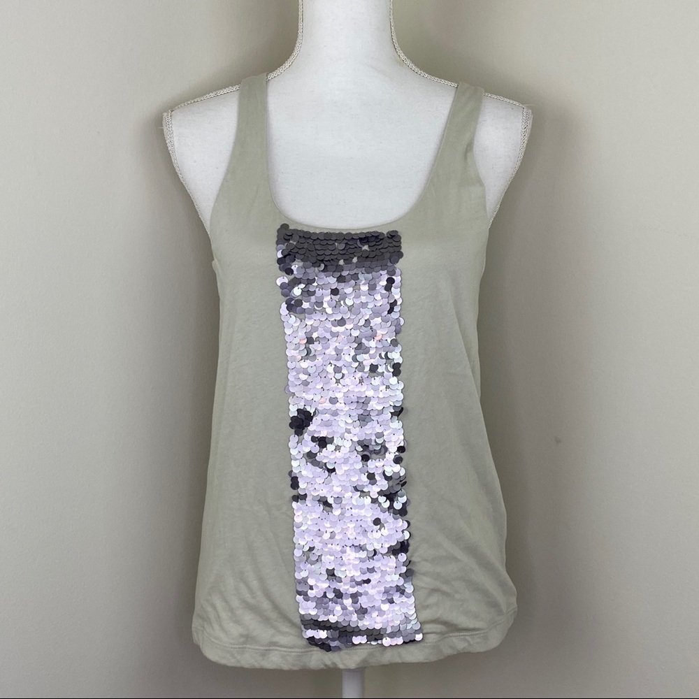 J. Crew Factory Women's Sequined Tank Top Silver Size S